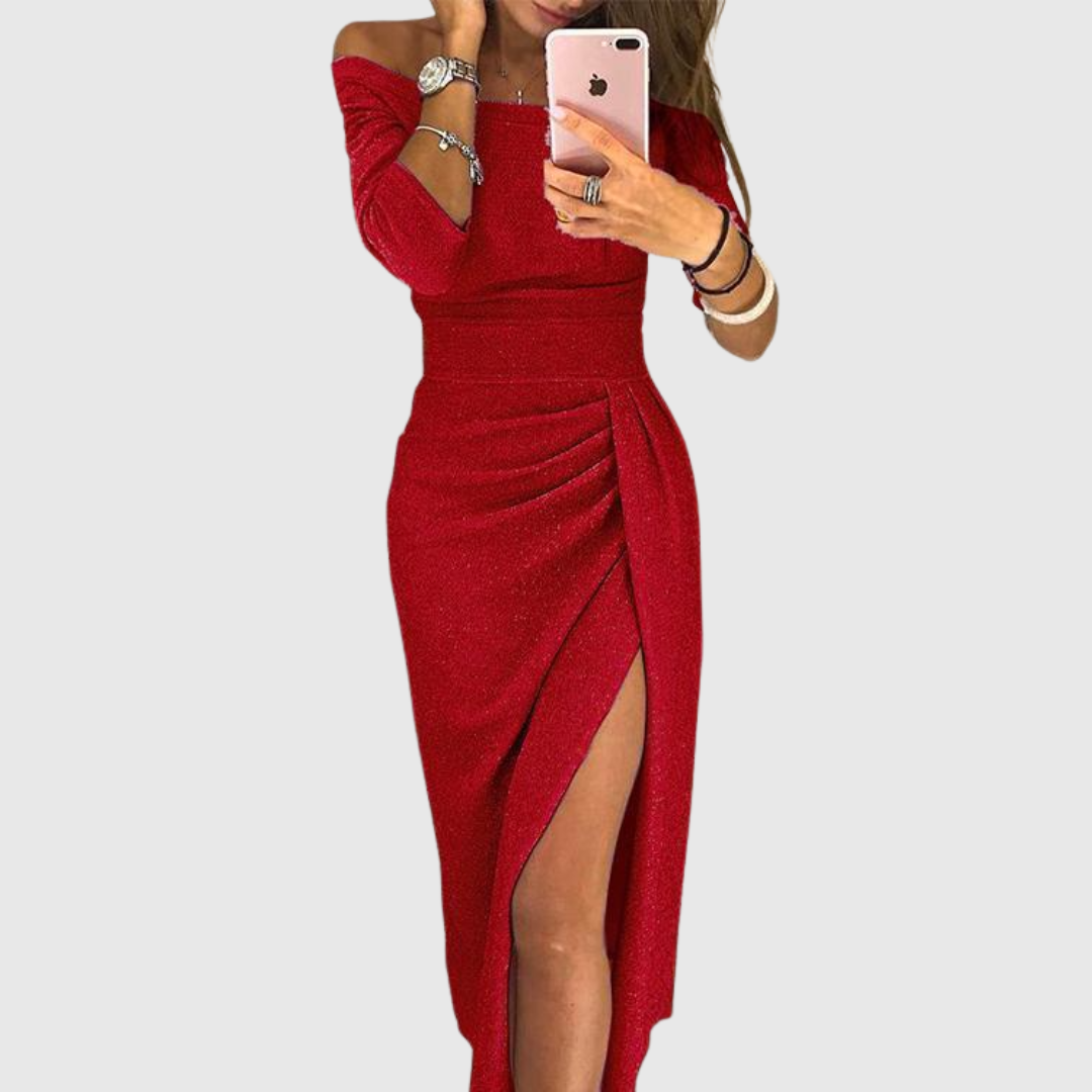 Isabeau | Elegant halterneck maxikjole med en smuk, flydende silhuet