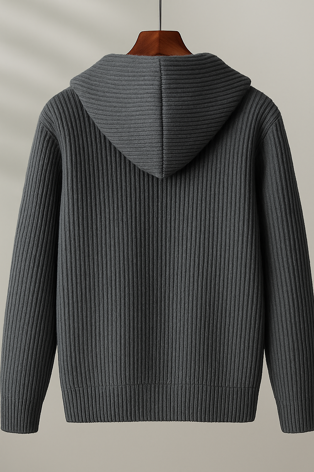 🧶 Strikjakke med Hætte – Premium Vintervarme til Mænd