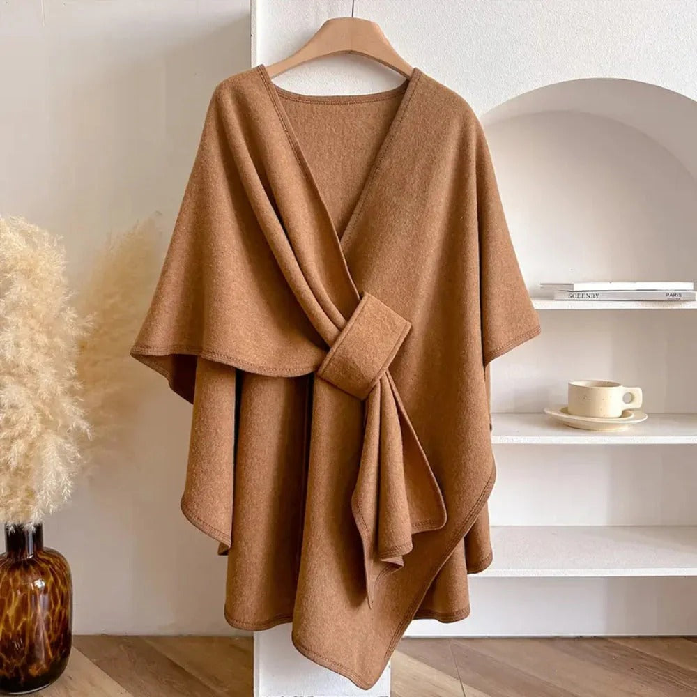 Elegant Lang Poncho-Sjal – Premium Kvalitet