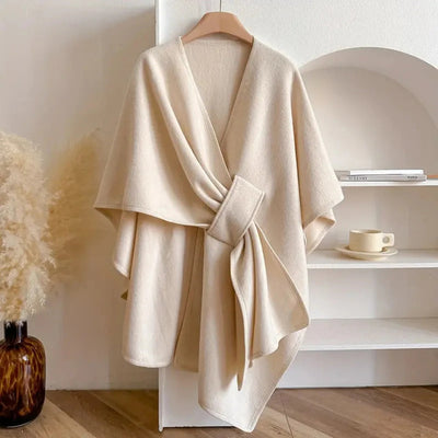 Elegant Lang Poncho-Sjal – Premium Kvalitet