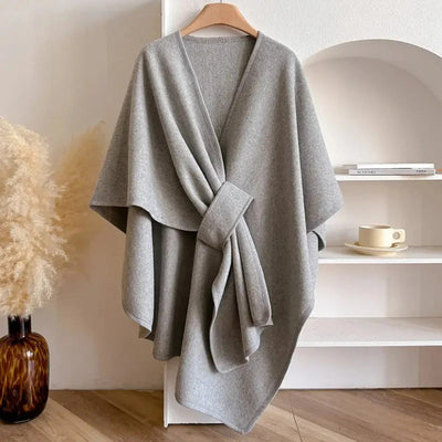 Elegant Lang Poncho-Sjal – Premium Kvalitet
